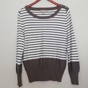 Vintage Nine West Light Brown Striped sweater